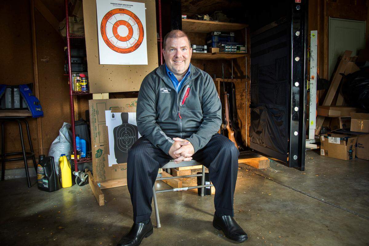 Scott Gibson, 50, is a business owner. “I have a gun business and I like guns.”