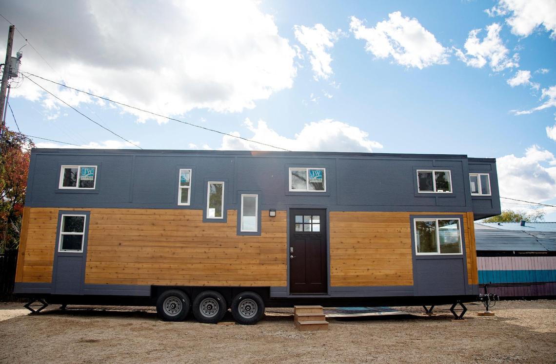 A moveable tiny home on display in Garden City. The city of Boise is considering a pilot that would test the viability of these units in Idaho’s capital city.