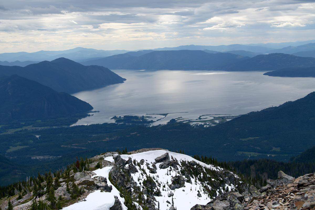 Scotchman Peak’s summit affords epic views of Lake Pend Oreille as seen on Monday, June 10, 2019, near Clark Fork, Idaho.