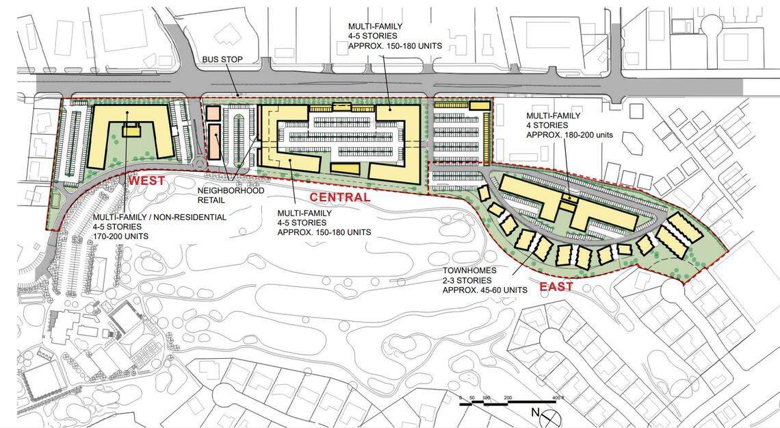 The planned development along State Street would happen in three phases, starting with the western portion and moving east.
