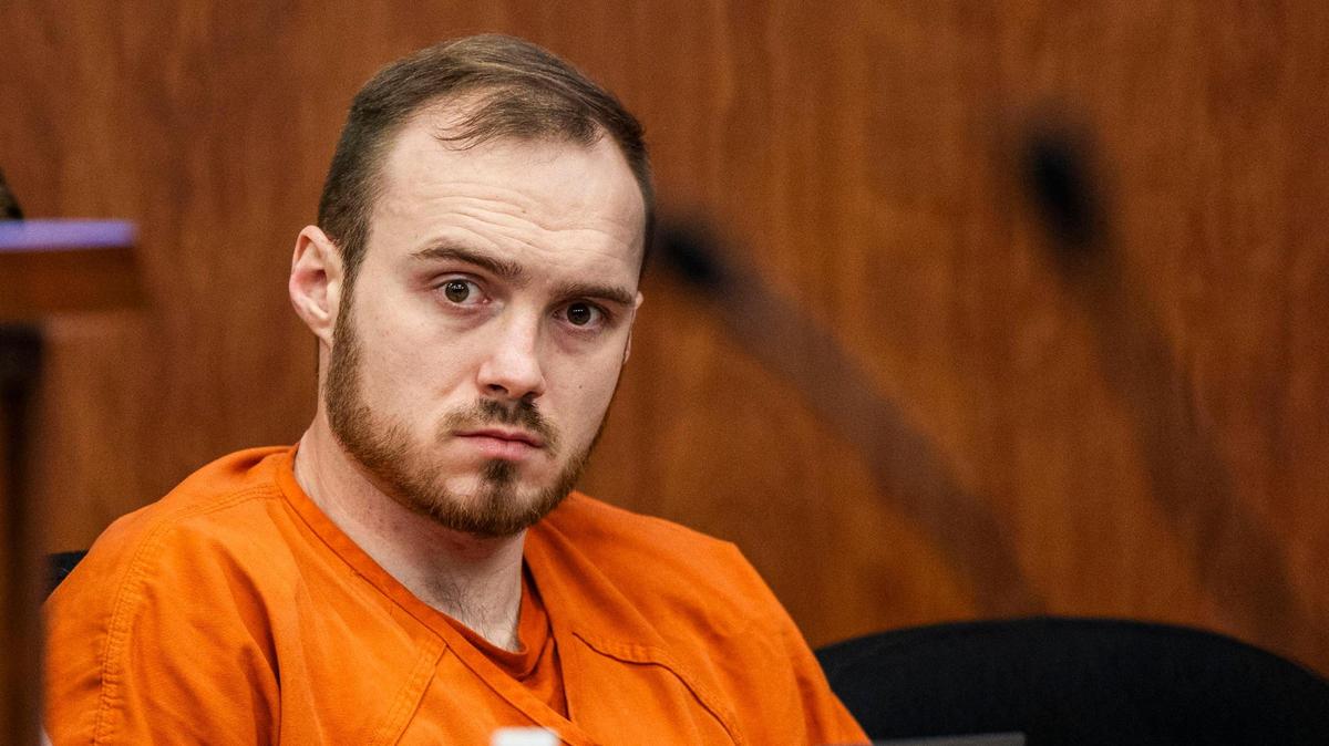 During a sentencing hearing Friday, Levi Davis listens to testimony and evidence that was presented during his murder trial at the Canyon County Courthouse in Caldwell.