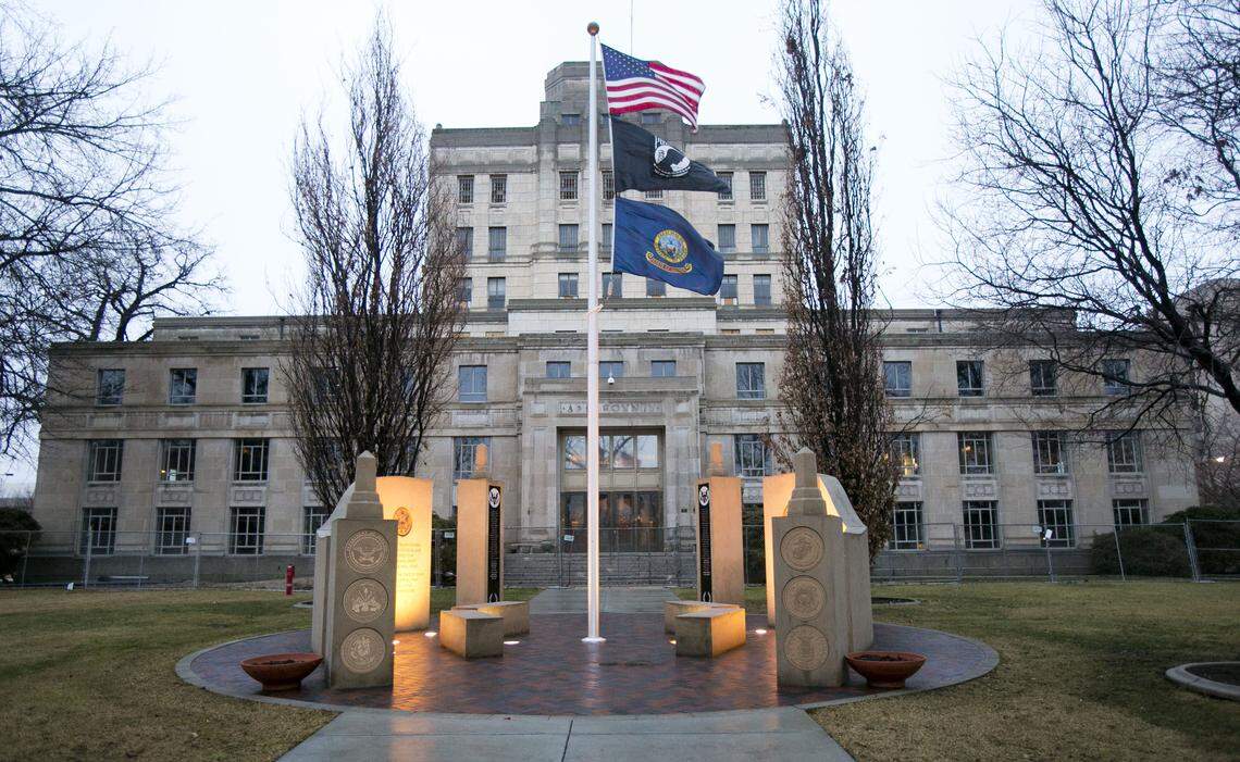 The old Ada County Courthouse, east of the Capitol, was built by Jordan-Wilcomb Construction in 1939 as a New Deal project. It now houses the University of Idaho’s Boise law school and the state law library.