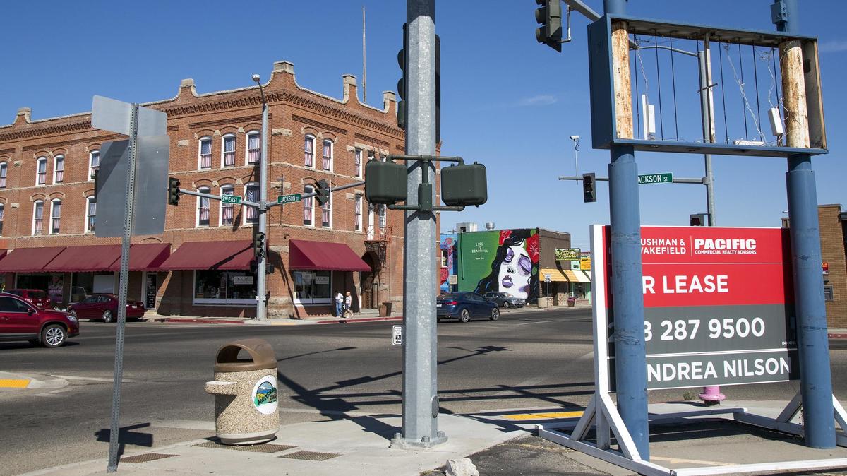 Economic hardship has long been the bane of rural communities like Mountain Home. The former Paul’s grocery store near the corner of Jackson and 2nd East streets stands vacant. Revitalization efforts keep downtown historic buildings alive with retail and dining business, but a lack of livable wage employment opportunities for young people has contributed to the decline in population.