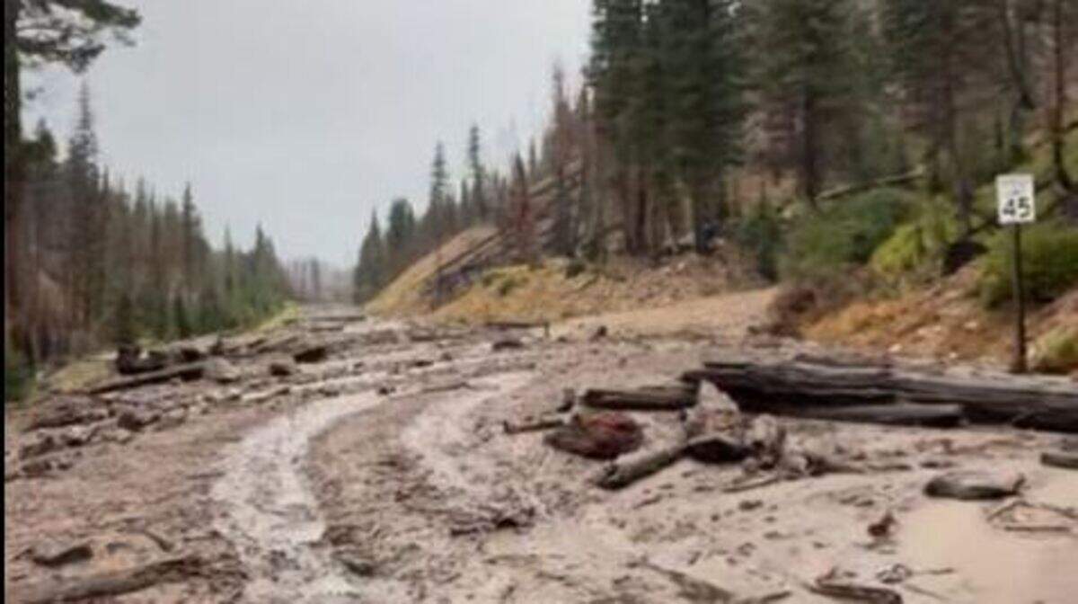 One giant mudslide occurred Tuesday evening amid heavy rain in the Sawtooth and Boise mountains.