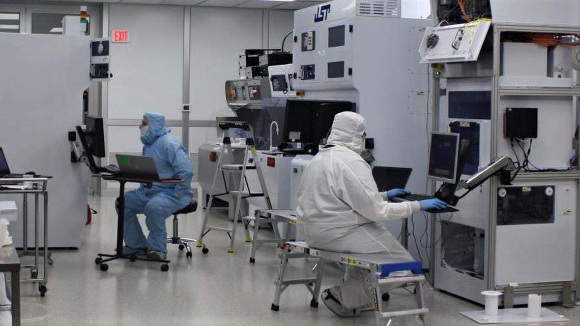 A clean room inside JST Manufacturing Inc.’s new headquarters. JST makes custom equipment to improve efficiencies, quality and output in manufacturing processes.