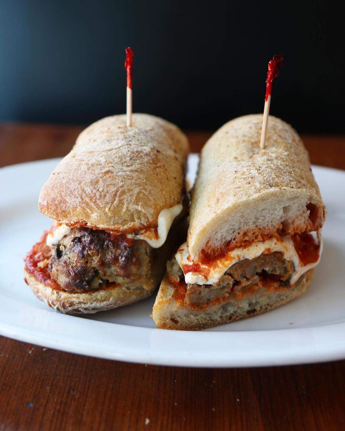 The OG NYC Hero sandwich: three classic meatballs, tomato sauce, mozzarella cheese