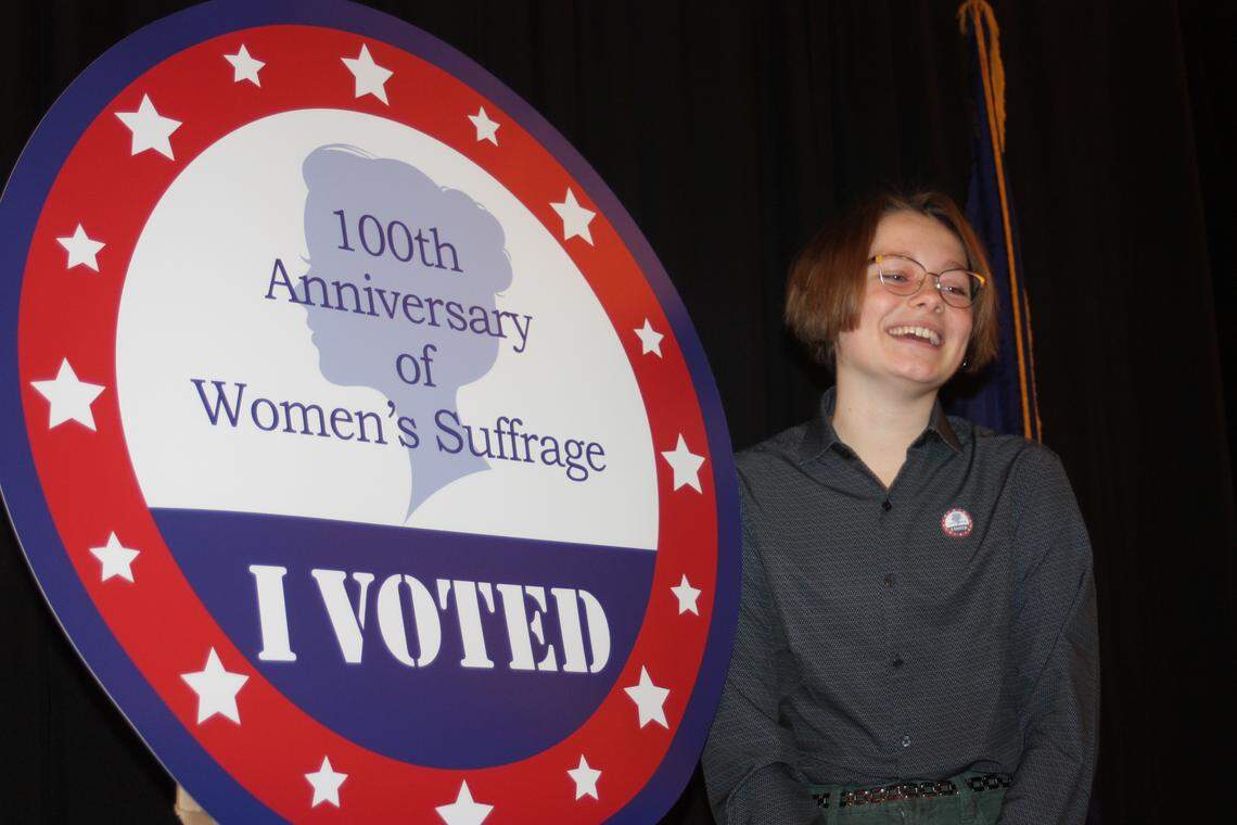 Out of over 100 entries, Samantha Robinson’s designed was picked to be the commemorative sticker given to voters for all 2020 elections.