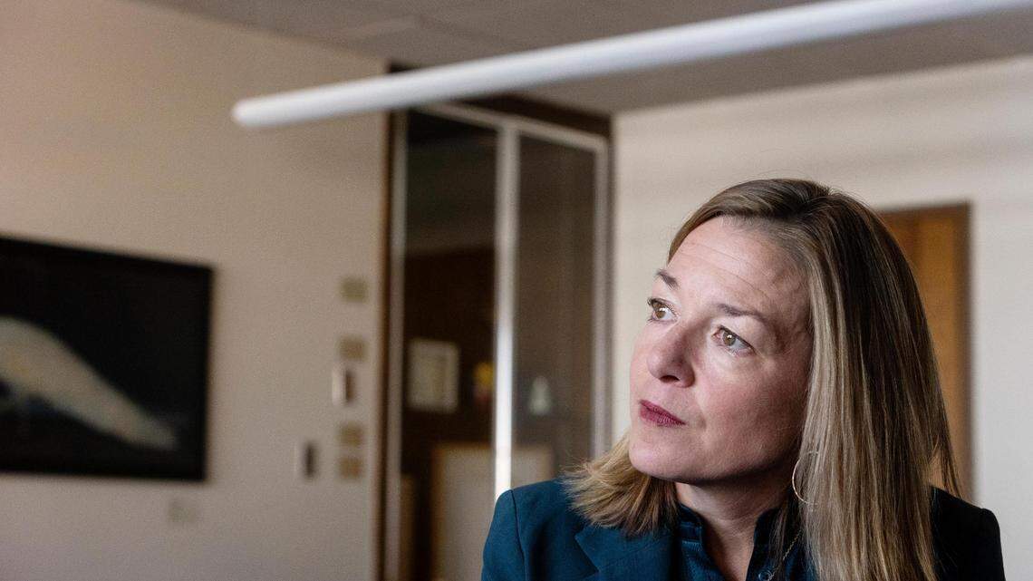 Boise Mayor Lauren McLean speaks about the decisions surrounding the departure of former Police Chief Ryan Lee during an interview with the Idaho Statesman on Thursday at her City Hall office.