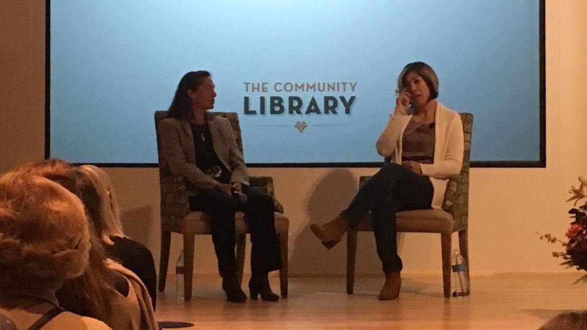 Idaho Sen. Michelle Stennett, D-Ketchum, and gubernatorial candidate Paulette Jordan speak Friday at the Alturas Institute’s “Conversations with Exceptional Women” conference in Ketchum.
