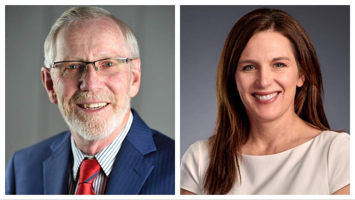 Democratic incumbent Sen. Rick Just, left, faces a challenge from Republican Codi Galloway in a rematch in Boise’s District 15.