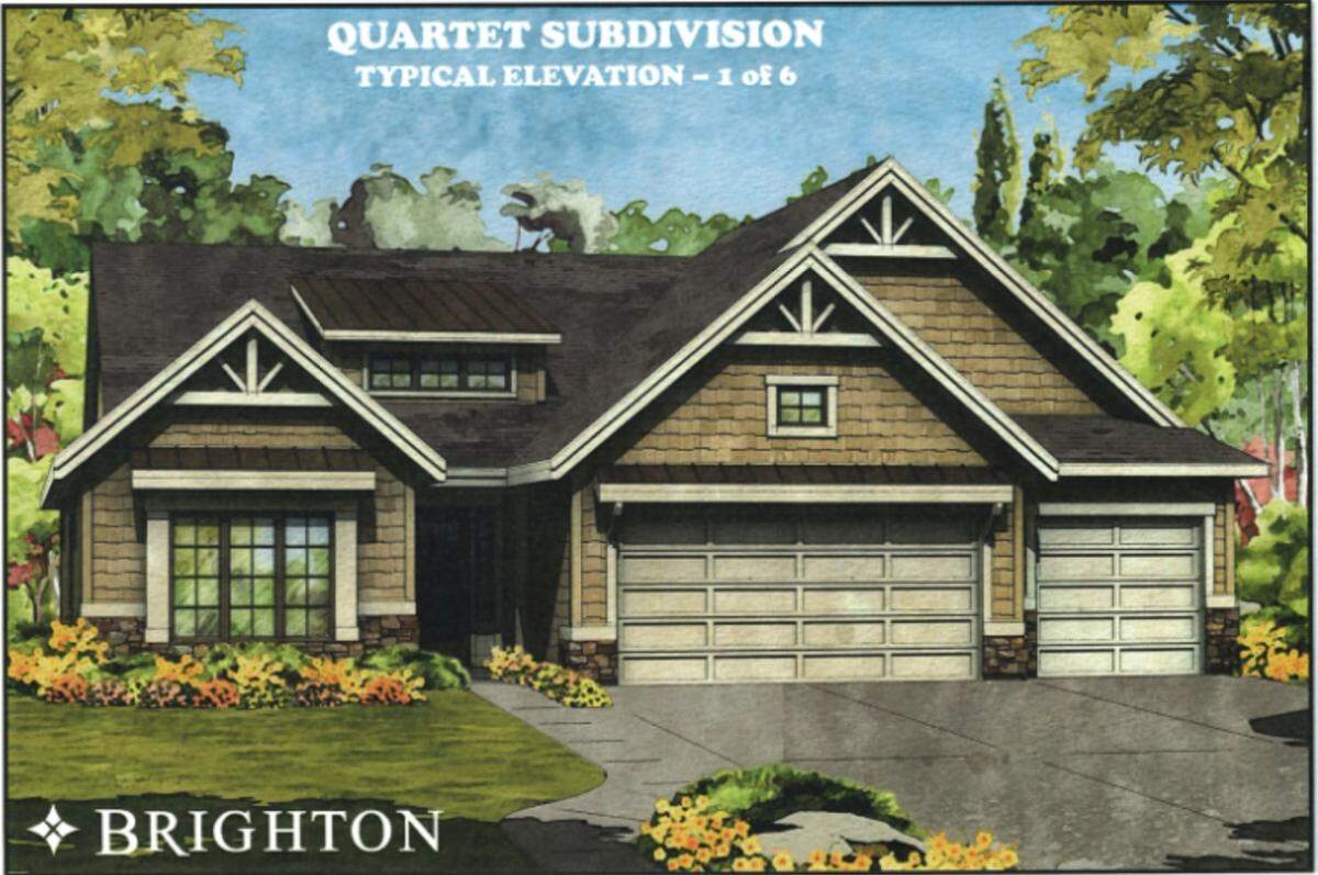 An artist’s illustration of one of the homes that Brighton plans to build in its Quartet subdivision, proposed in northwest Meridian.