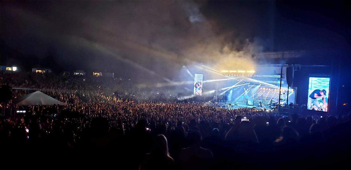 Country singer Morgan Wallen set a new attendance record at the Ford Idaho Center Amphitheater on Friday night.