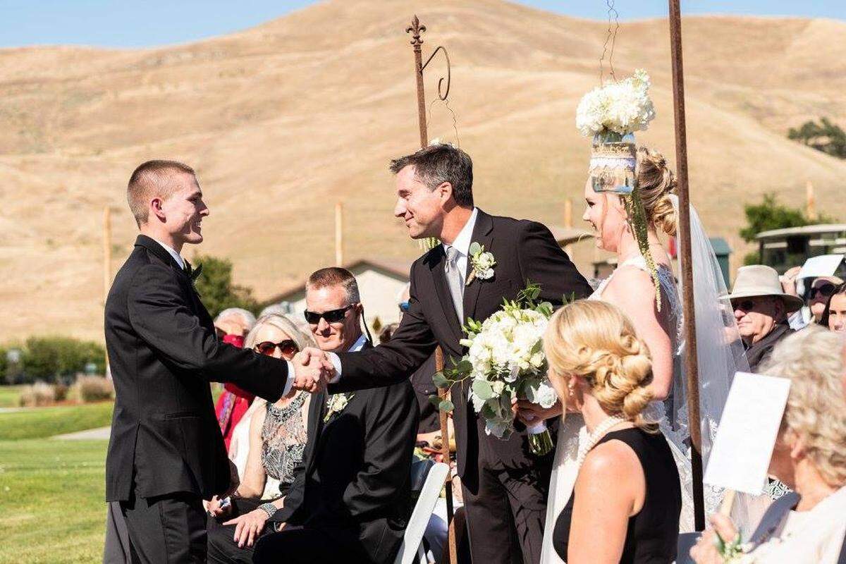 Tobin Bolter’s father-in-law, Benjie Wells, handed off his daughter during the Bolters' wedding in June 2018. "I will grieve the loss of my brother in Christ and true friend, encouraging all who are grieving the loss of Tobin Bolter to first know God and then trust in Him at all times, pouring out your heart before him,” Wells wrote in a Facebook post. 