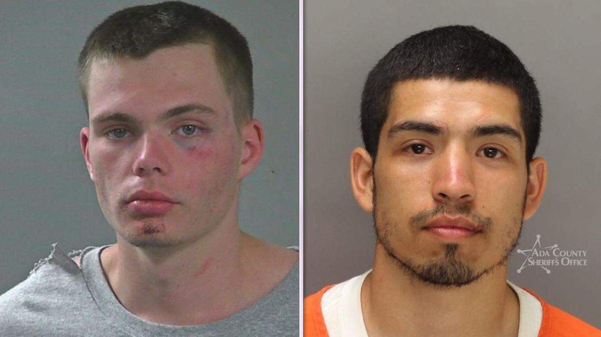 Robert DeShazo, left, and Raymundo Gutierrez, right, are accused of stealing a car with a 6-month-old child located inside. The child was unhurt in the incident.