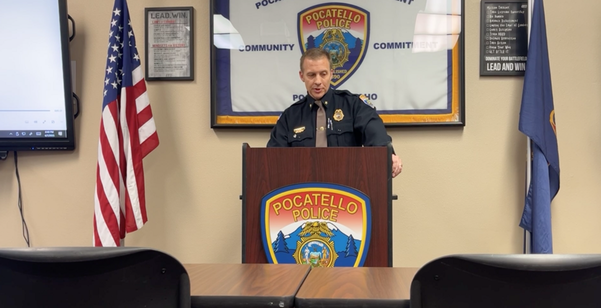 Pocatello Police Chief Roger Schei holds a news conference Monday, April 7, 2025, at the Pocatello Police Department, addressing the police shooting of a 17-year-old boy from Pocatello, Idaho. 