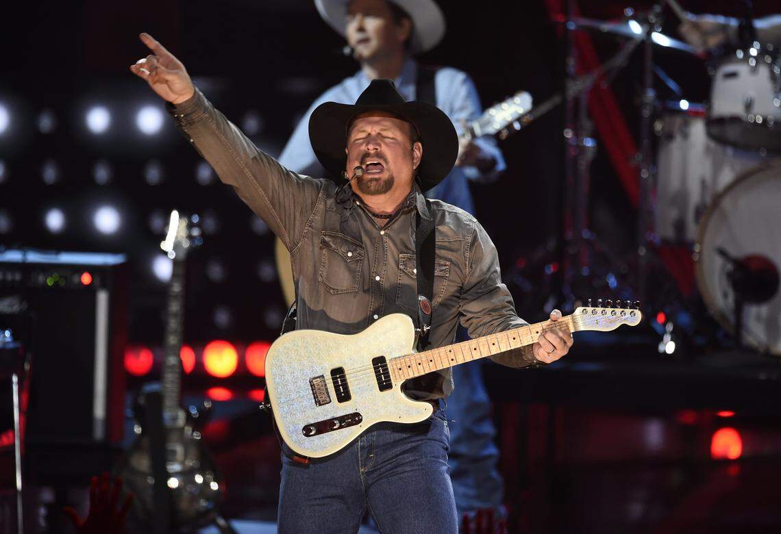 Artist of the decade award winner Garth Brooks performs at the iHeartRadio Music Awards on March 14, 2019, at the Microsoft Theater in Los Angeles.