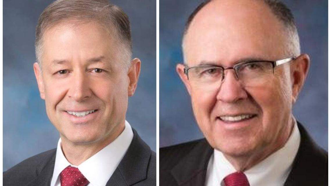 State Sen. Dan Johnson, R-Lewiston, (left) says he will run for the position of Senate president pro tem. Senate Majority Leader Chuck Winder, R-Boise, (right) has also indicated he plans to run for the top spot.