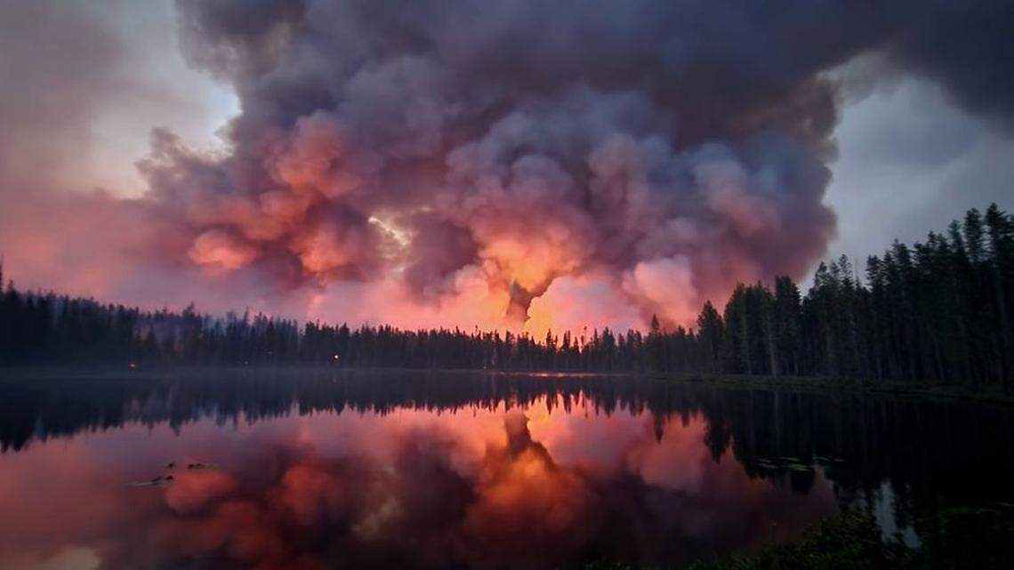 The Bench Fire near Redfish Lake is shown in this file photo.