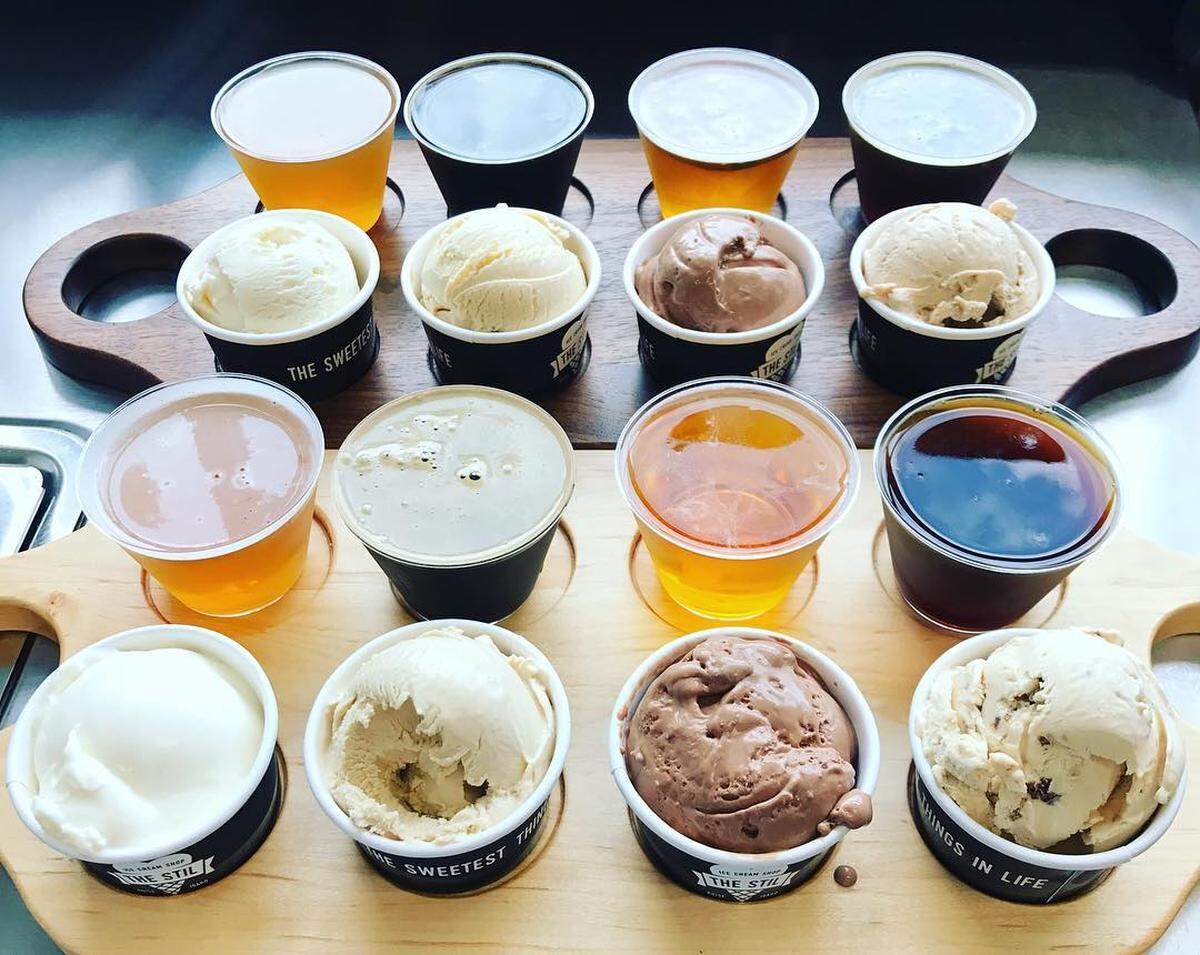 Flights of craft beer and artisan ice cream are a popular option at The STIL.