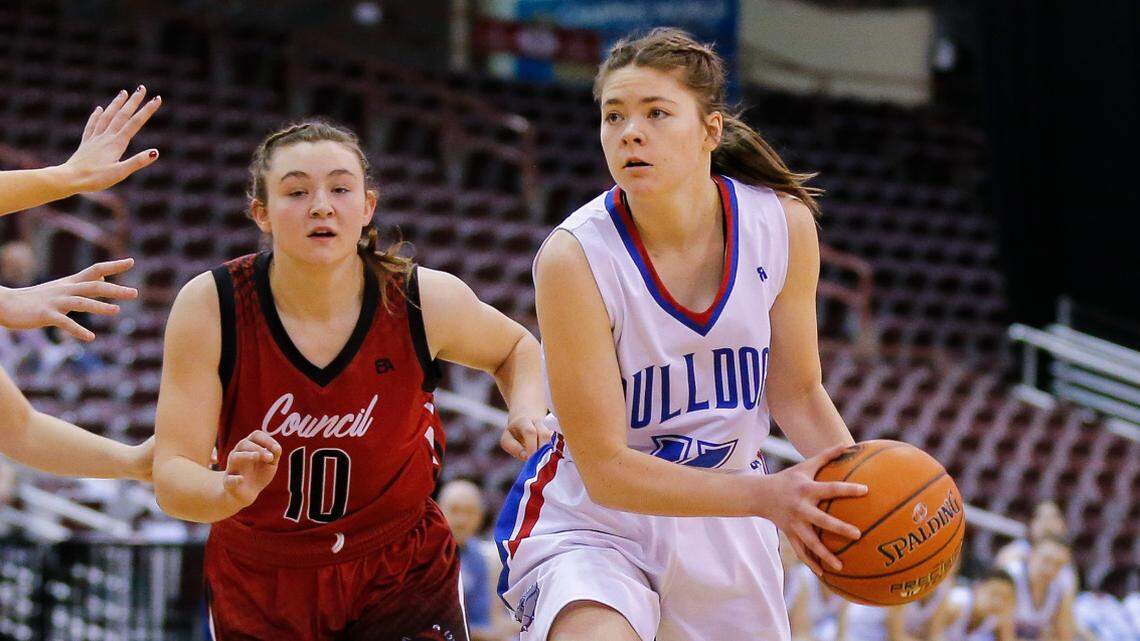 Rockland senior Kiersley Boyer, right, was voted the 1A Division II All-Idaho Player of the Year by the state’s coaches.