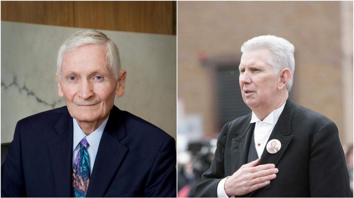 Former Idaho Attorneys General Jim Jones, left, and David Leroy. The former officials disagreed on whether new Attorney General Raúl Labrador should have dismissed a recent high-profile case involving one of Labrador’s supporters.