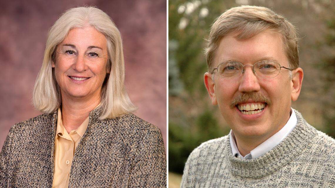 Ada County Highway District Commission President Sara Baker, left, and Commissioner Jim Hansen