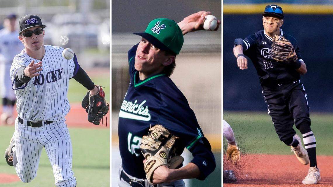 From left to right, Rocky Mountain’s Braden Lewis, Mountain View’s Conner Marshall and Columbia’s Isaiah Capetillo were all voted to their respective all-conference teams by the league’s coaches.