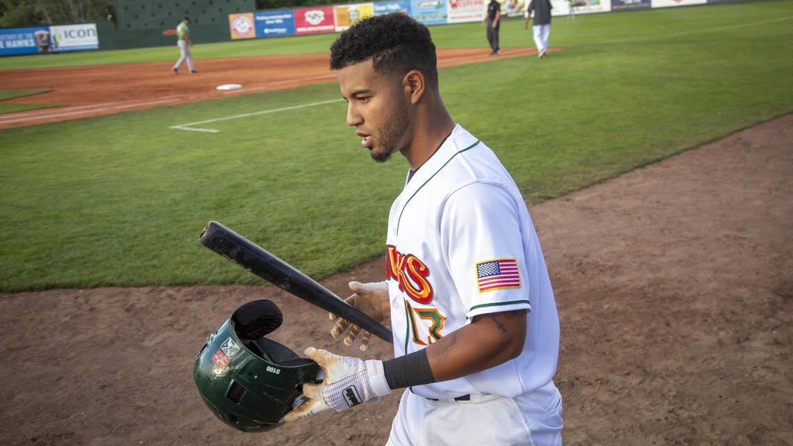 Yorvis Torrealba, from Venezuela, plays for the Boise Hawks in the footsteps of his father, who played for the Colorado Rockies.