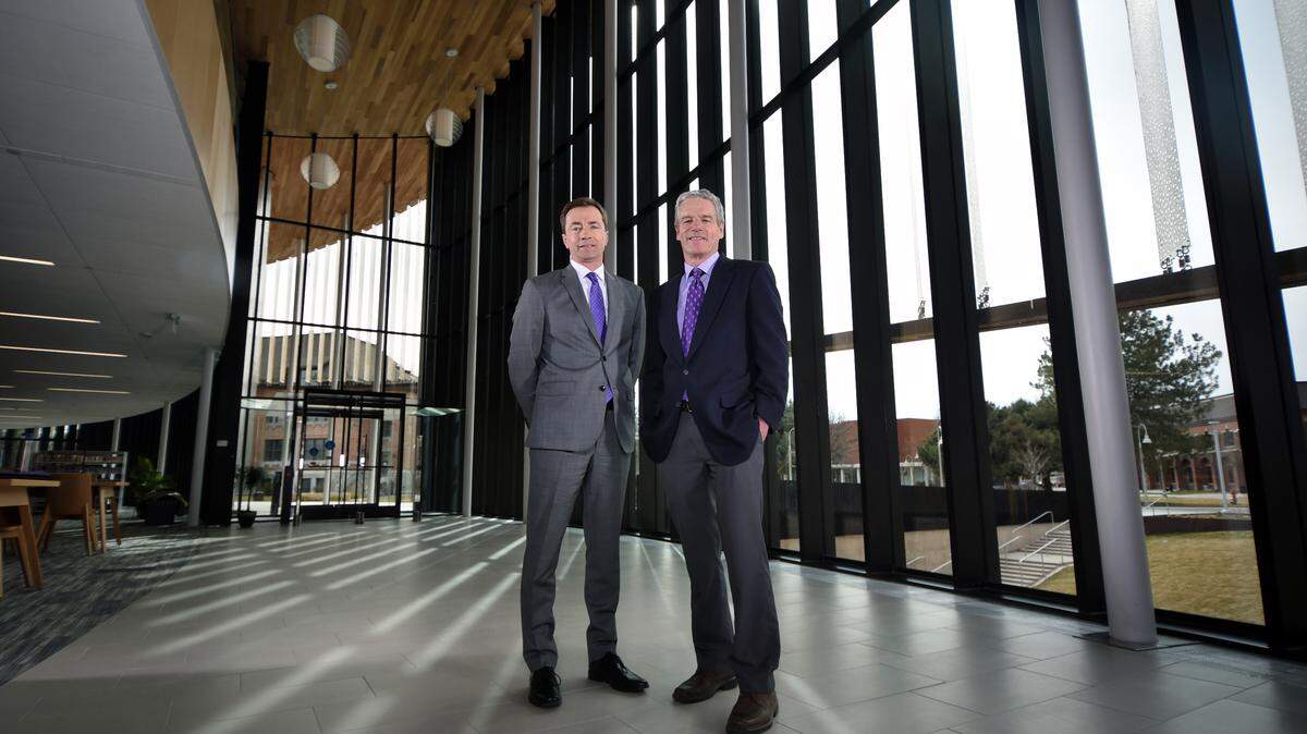 College of Idaho Co-Presidents Doug Brighman, left, and Jim Everett.