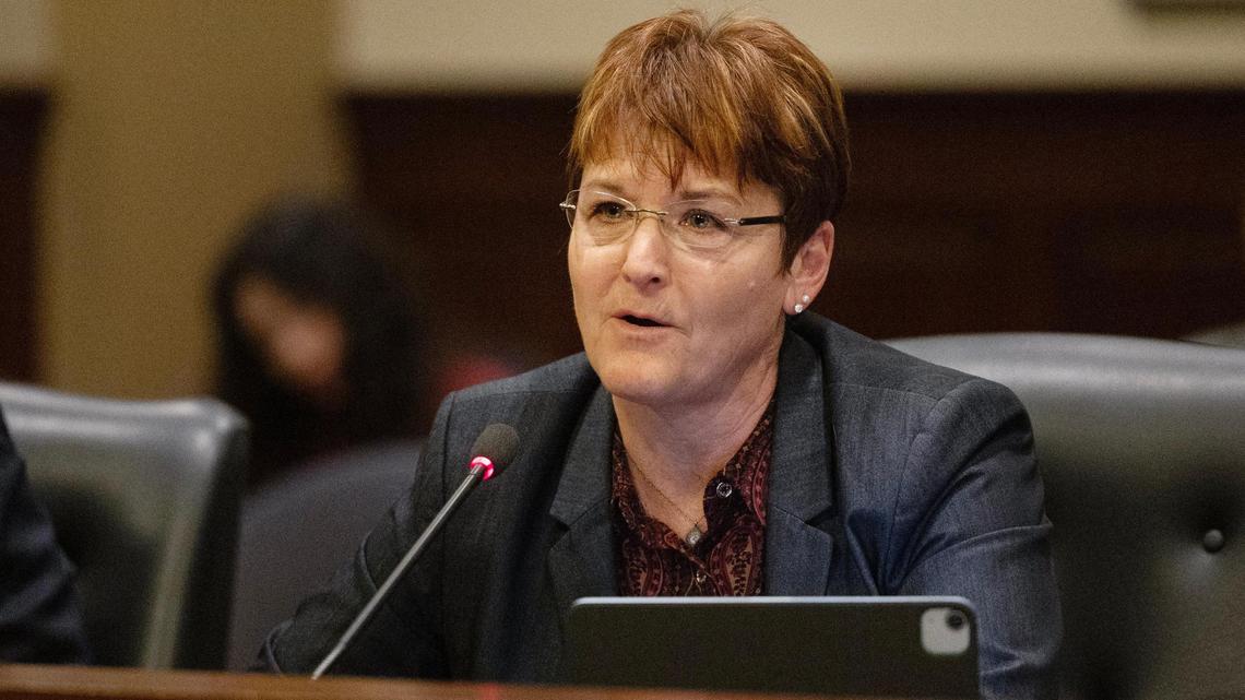 Sen. Melissa Wintrow speaks at a press conference about the upcoming legislative session held at the Capitol, Friday, Jan. 3, 2025.