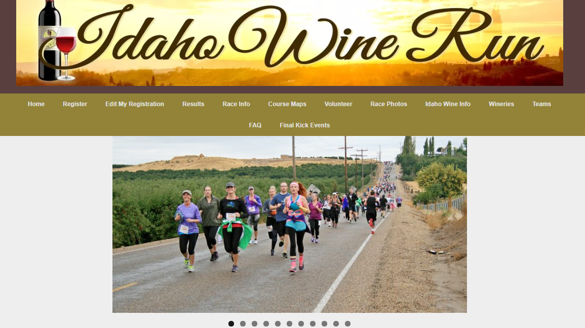 Runners take part in a previous Idaho Wine Run, in a screenshot from www.idahowinerun.com. The Sept. 8 race has been canceled, after race sponsor Final Kick Events went out of business on Monday.