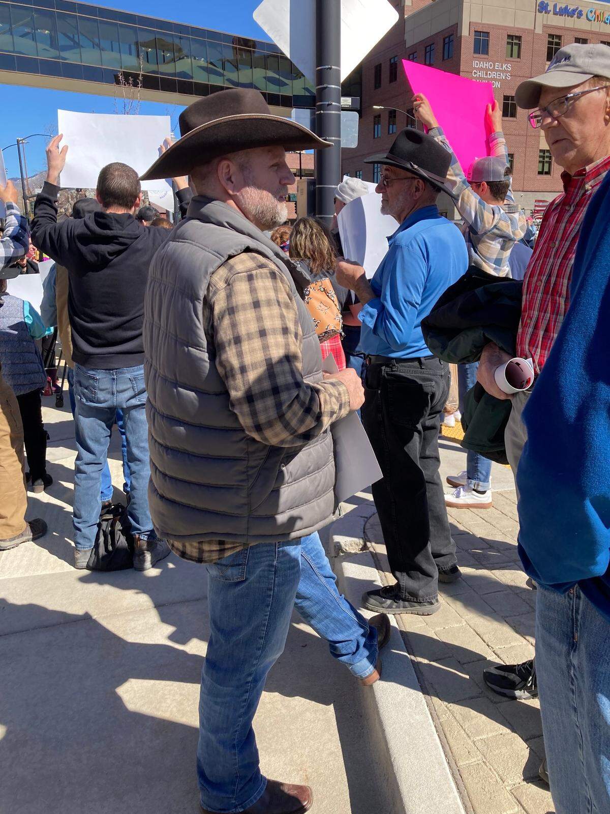 Ammon Bundy, an independent candidate for Idaho governor, was arrested early Saturday morning on suspicion of trespassing at St. Luke’s Meridian Medical Center after police took custody of a friend’s grandchild. On Saturday afternoon, Bundy attended a protest at St. Luke’s Boise Medical Center, where the family believes the baby is being held.