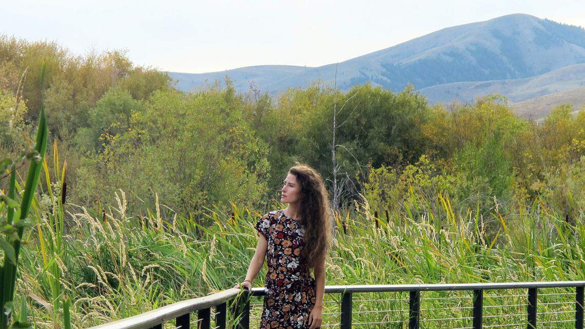 Chelsea Goodrich poses for a portrait in Ketchum, Idaho, on Tuesday, Sept. 19, 2023. Goodrich’s father, a popular Idaho dentist and former bishop in The Church of Jesus Christ of Latter-day Saints, widely known as the Mormon church, was excommunicated after sharing details about his relationship with her when she was a child during a religious confession. Recordings obtained by The Associated Press show that instead of helping prosecutors, the church used a legal playbook that has helped protect itself from sex abuse claims. Goodrich’s father is today a free man, and she says she decided to speak out to protect other children. (AP Photo/Jason Dearen)