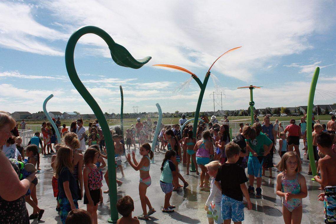 The splash pad in Nampa’s Brandt Park is open from 10 a.m. to 9 p.m. daily.