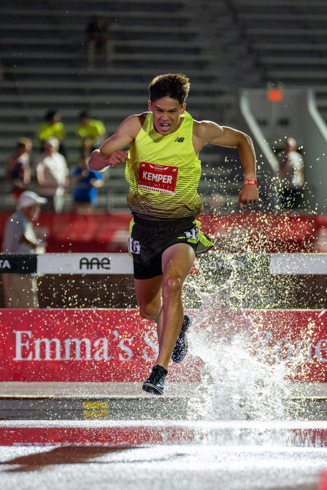 Boise High grad Noe Kemper won the 2,000-meter steeplechase at the New Balance Nationals, setting a meet record and coming within 2.78 seconds of the U.S. high school national record.