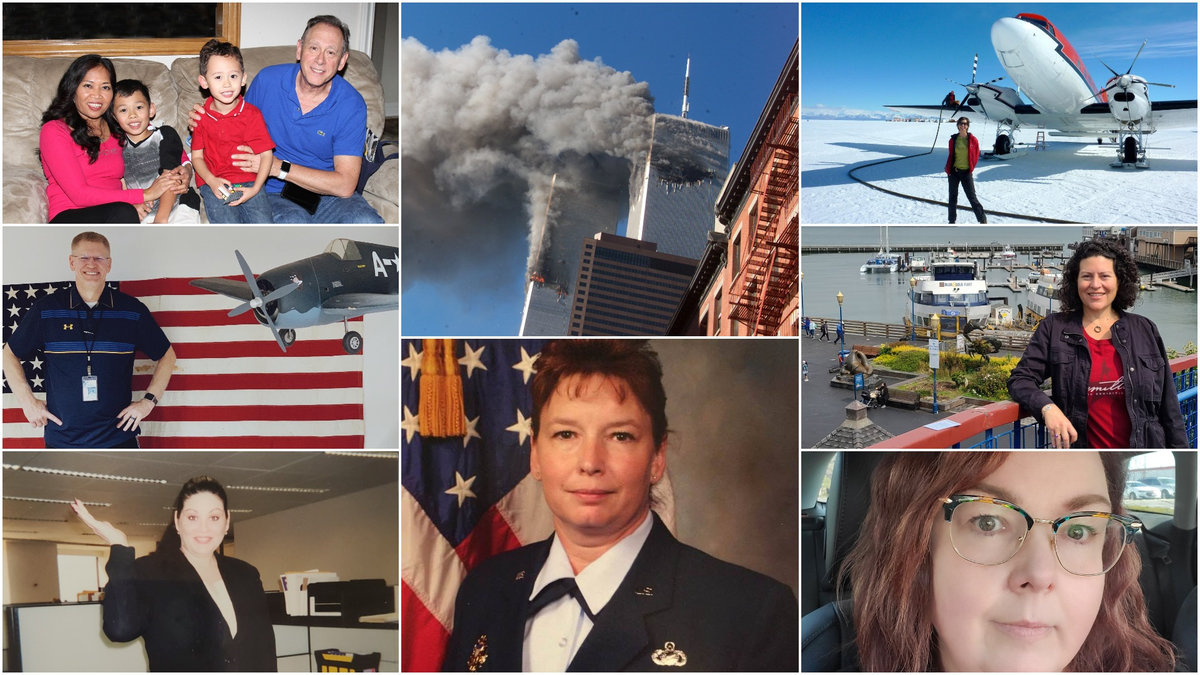 Idahoans shared their stories and memories of Sept. 11, 2001. Clockwise from top right, Emily Hart, of McCall; Ellie Somoza; Cindy Lee, of Boise; Robin Frank, of Mountain Home; Wendi Young, of Marsing; Wally Hames, of Meridian; and Jim Bennett, of Eagle, with his family.