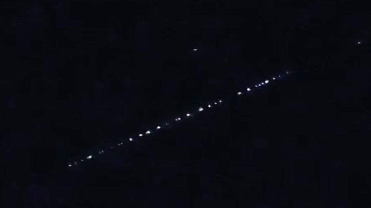 The linear lights slowly moving across the sky are Starlink satellites, according to Steven Shropshire, a physics professor at Idaho State University.