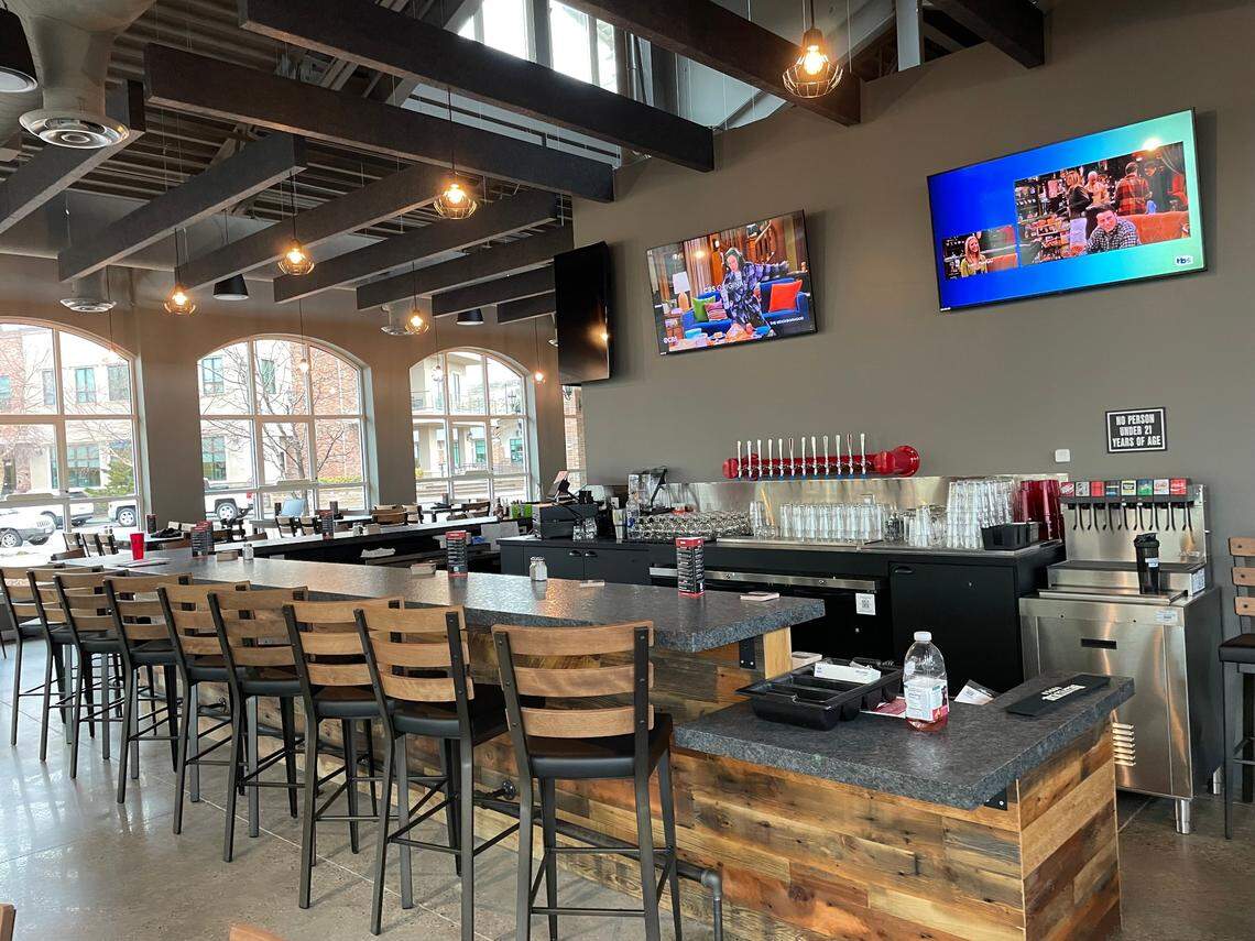 Customers can belly up to the bar at Sockeye Alehouse, but there’s also lots of table seating.