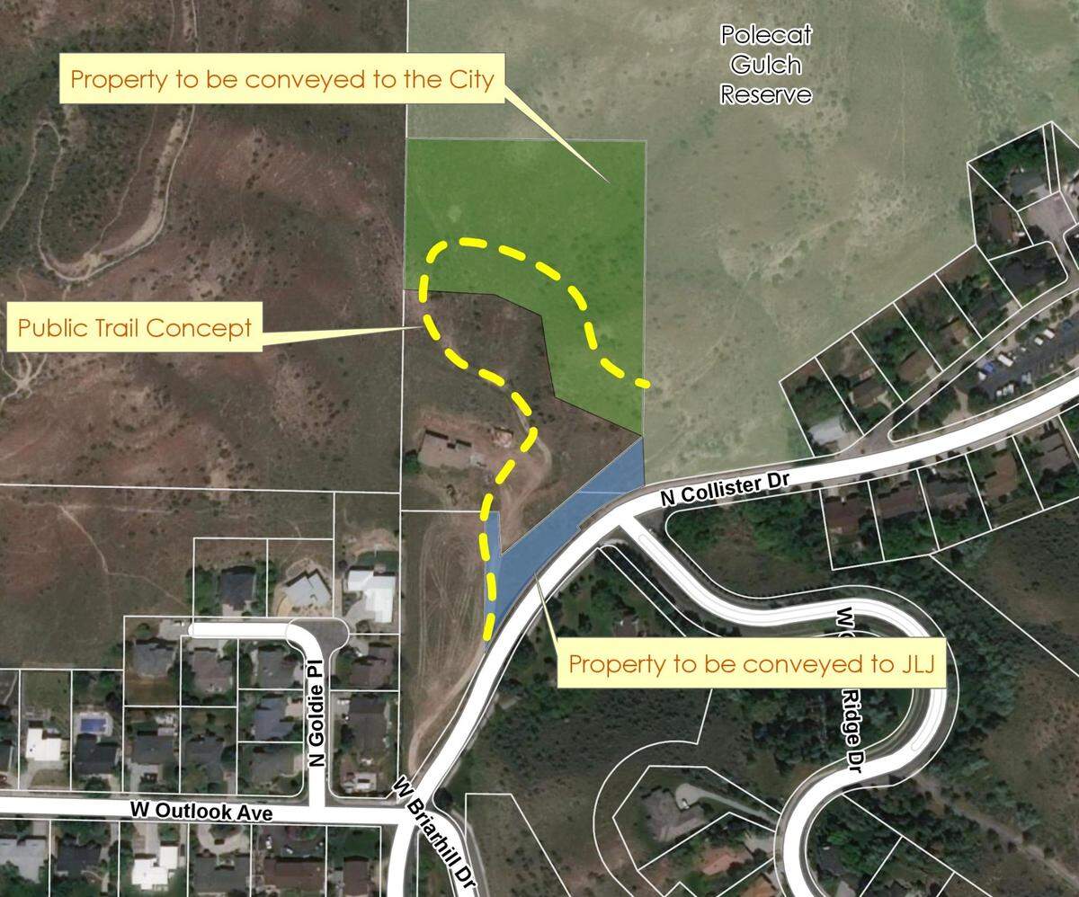 The city of Boise said in 2020 it planned to trade less than half an acre along North Collister Drive to development firm JLJ Inc. for about 3 acres of open space. Now the land swap agreement is in question. 