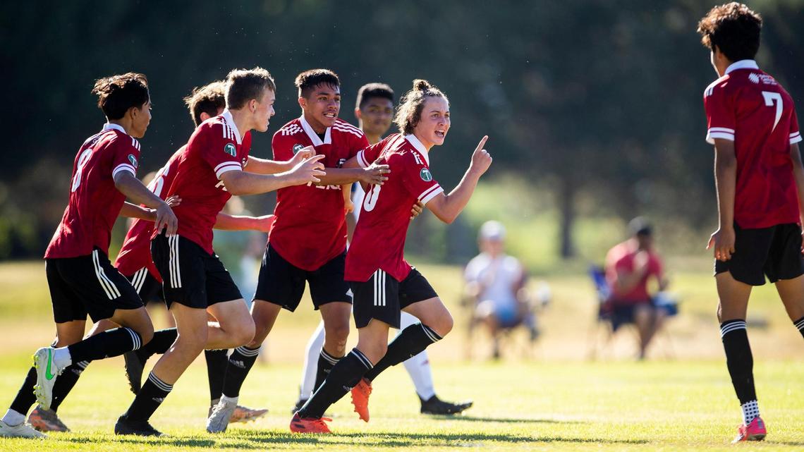 Boise native Grayson Carter, center, will play for the U-15 men’s national youth team next week at the the Torneo delle Nazioni in Italy, Austria and Solvenia.