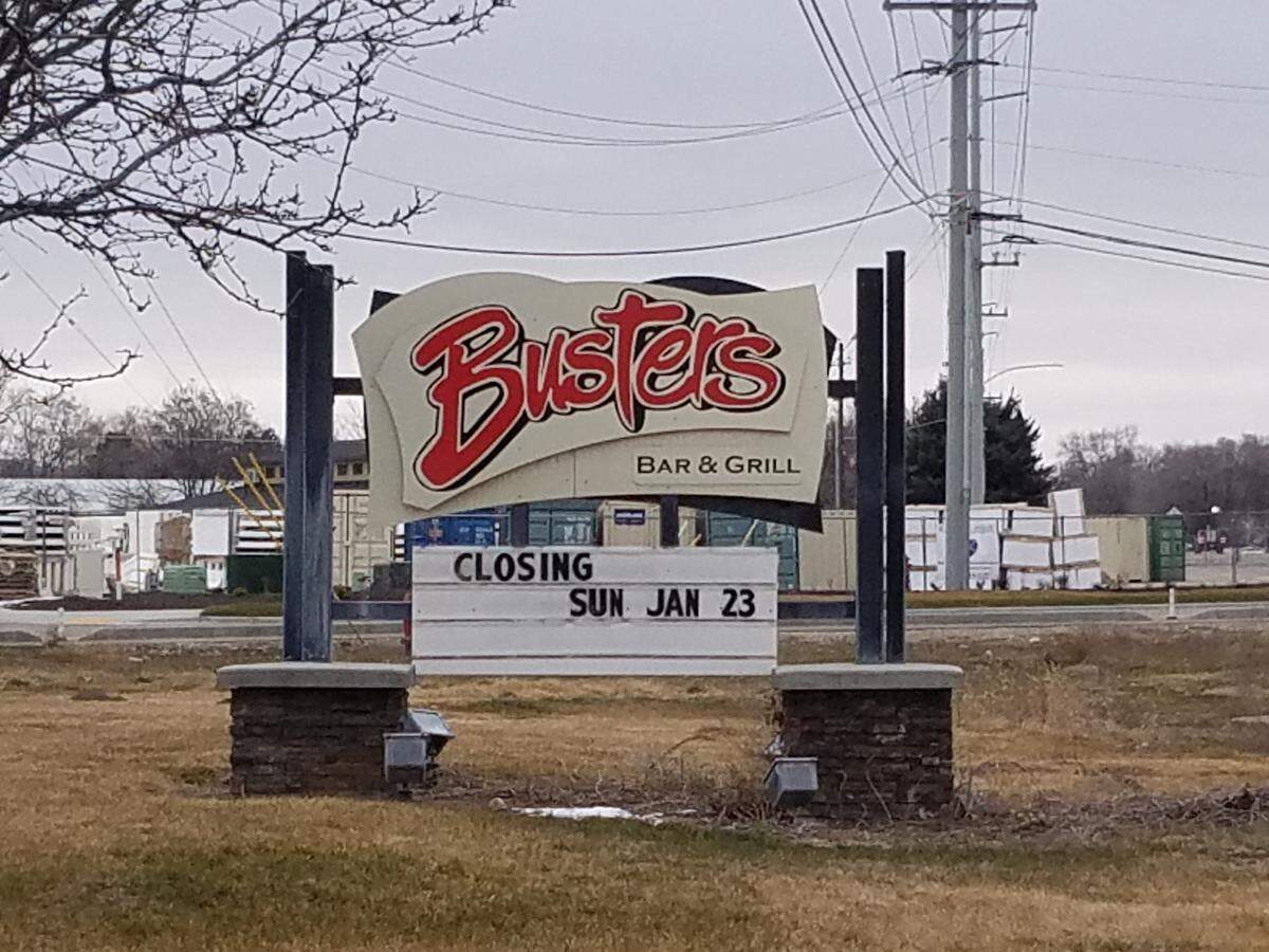 A sign outside Buster’s let Eagle residents know that the end was near.