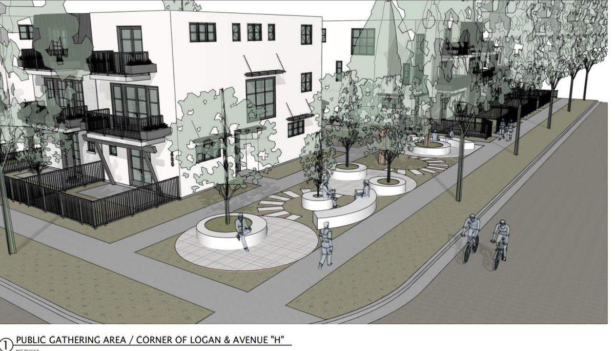 A rendering of proposed townhomes at 612 N. Avenue H.