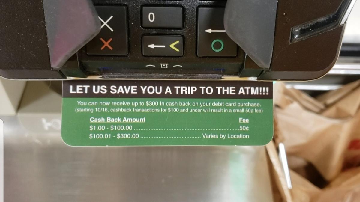 Fred Meyer began charging a service fee for customers seeking cash back from debit card purchases on Wednesday at its store at Orchard and Franklin roads in Boise. The company’s six other Treasure Valley stores are expected to being charging a surcharge by the end of the week.