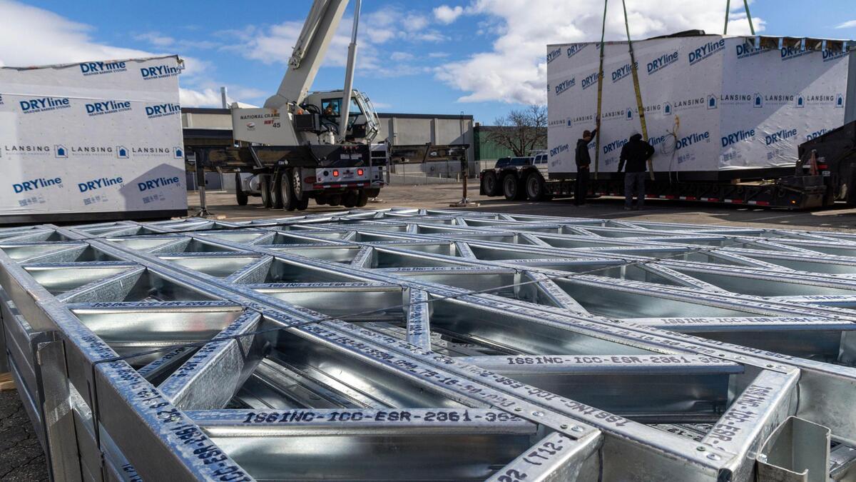 Mountain Modular uses steel framing in all of its small-living space units. ADUs are built in a warehouse and trucked to a job site.
