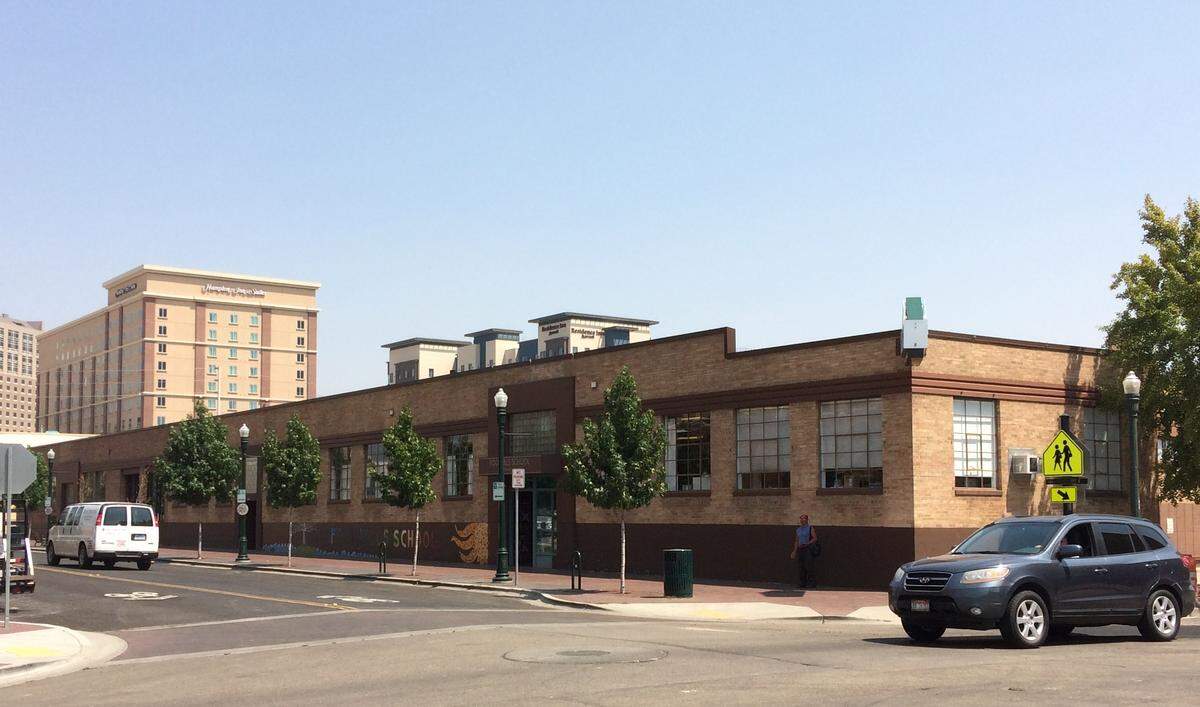 This 72-year-old warehouse at River and Eighth streets, owned by Wilcomb LCC, would be demolished and replaced by a multistory building with three parking decks to serve the proposed new Boise library across River Street (which the car at right is on). The Foothills School of Arts and Sciences, the building’s principal tenant, hopes to move to a new Downtown location.