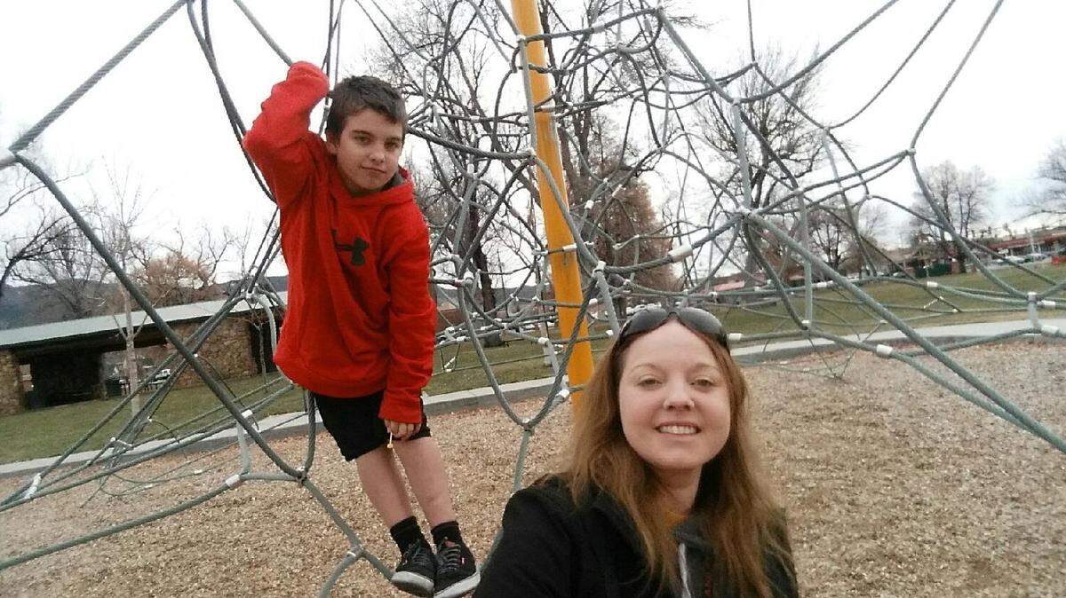 Francesca Leon and her son, Logan, spend time together at a playground near their home in Utah. Logan was in Idaho Child and Family Services custody for nearly eight months after Francesca was placed under a mental health hold while driving through the state.
