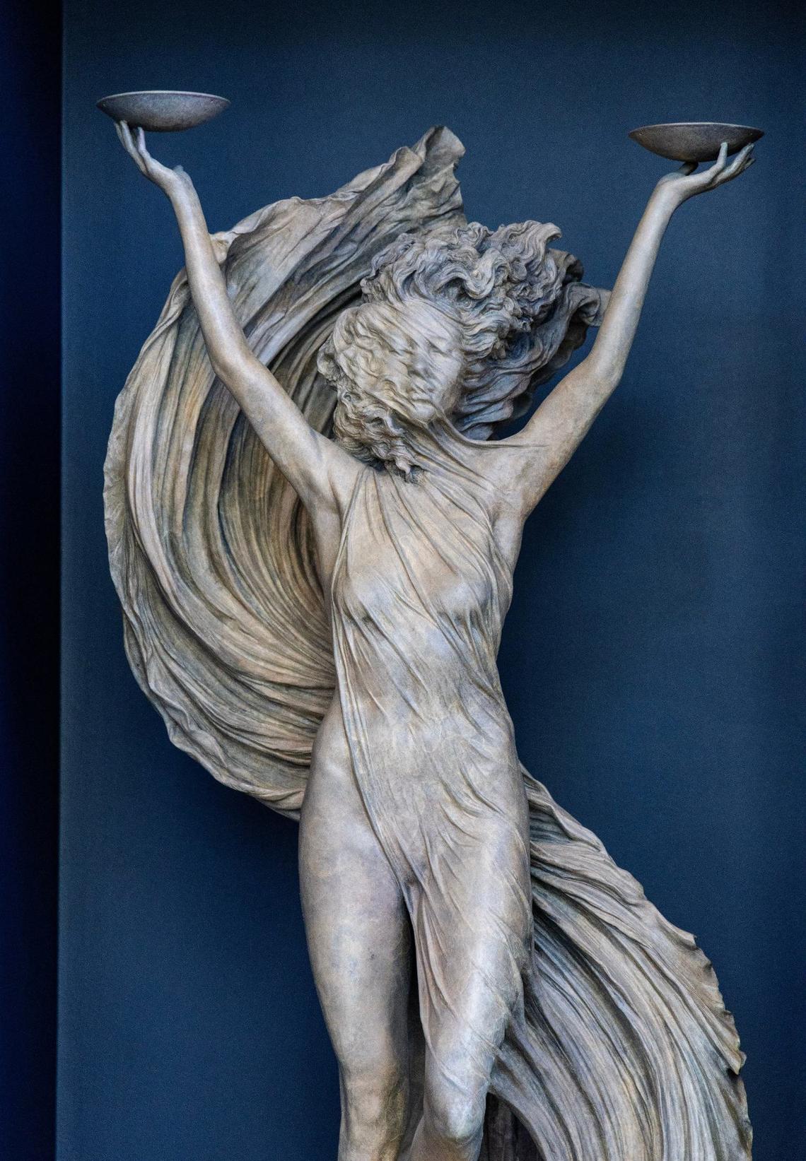 A statue called “Transcendent Justice” by Idaho artist Benjamin Victor Is featured inside the building.