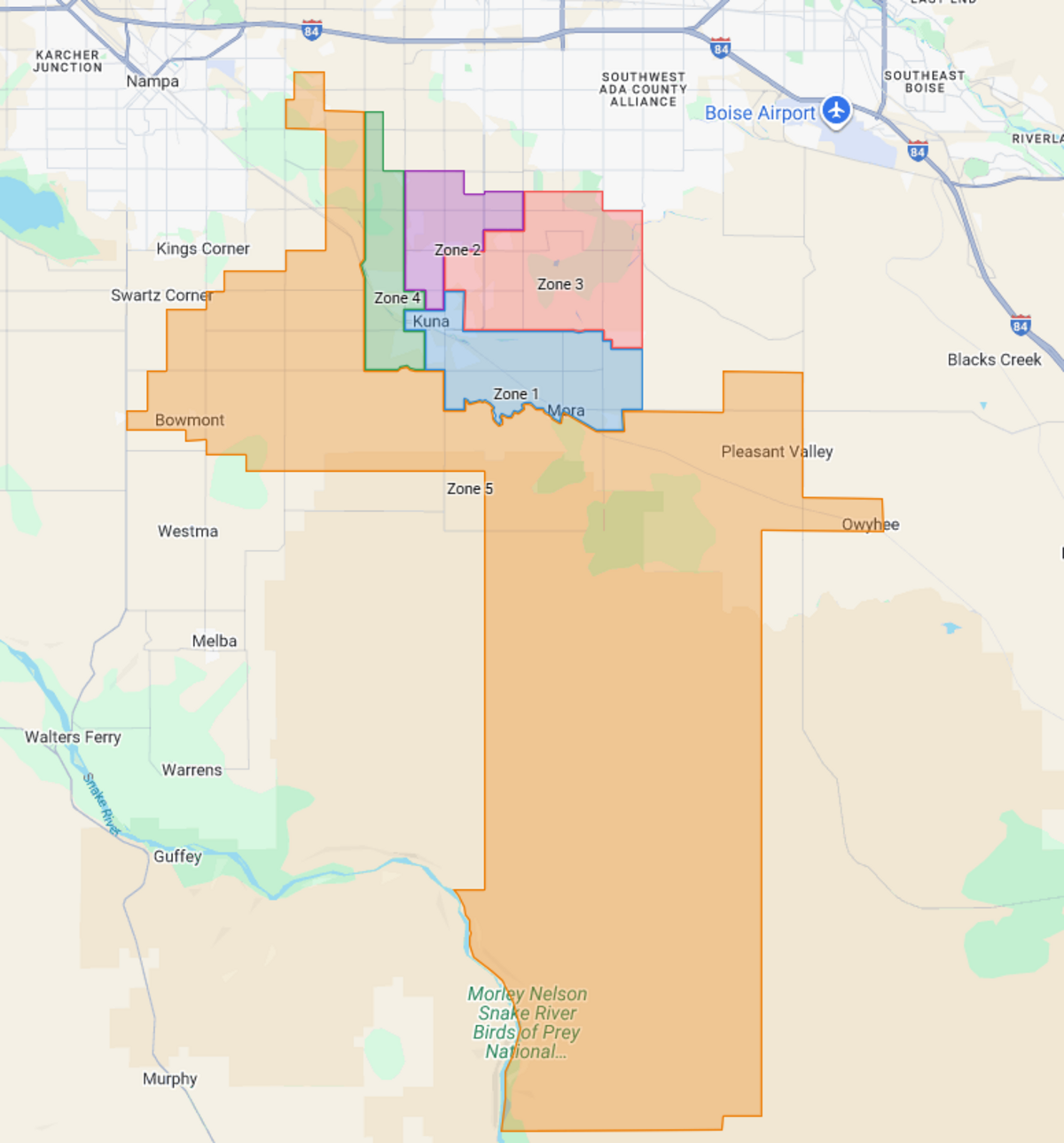 Kuna’s school board trustees each represent one of five zones. In the November 2025 general election, two zones are up for election.