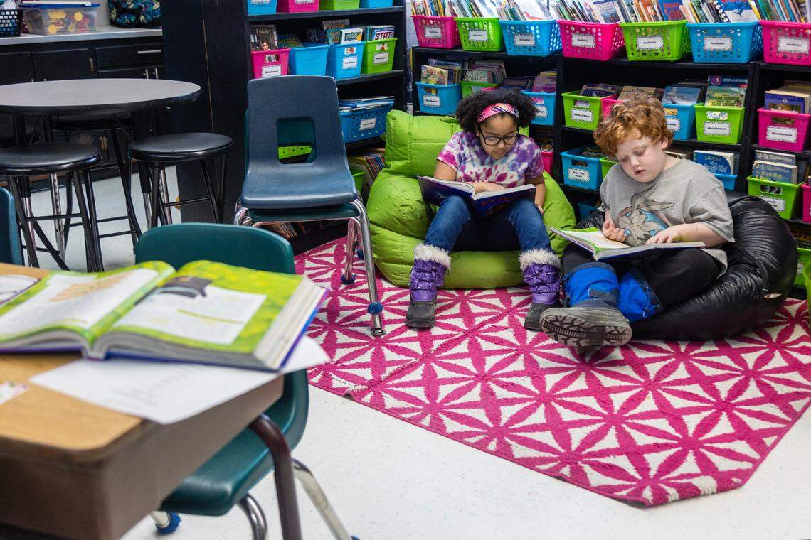 Third-grade students at Valley View Elementary School in Bonners Ferry, Idaho.