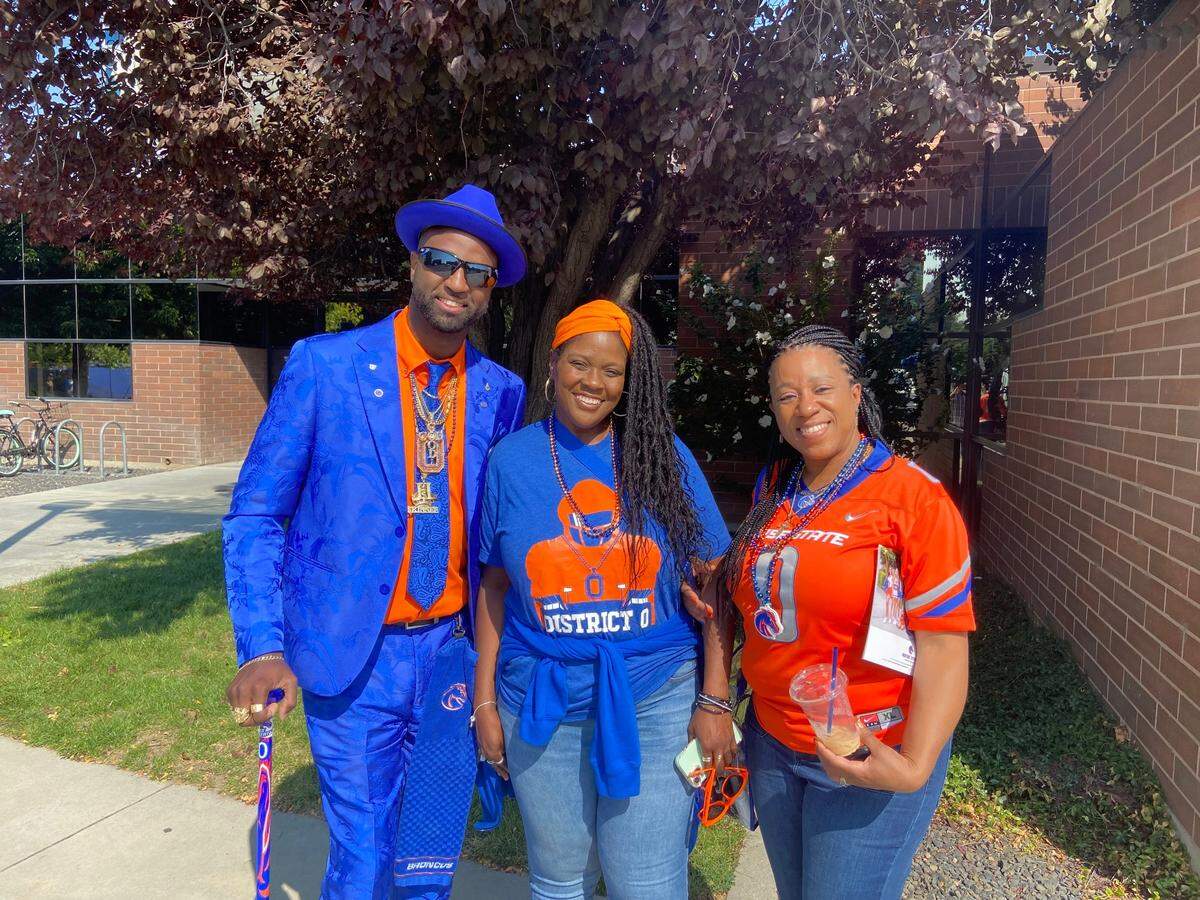 Boise State safety JL Skinner’s father, who is also named JL (left), mother Thomasina Alexander (middle) and stepmother, Tonya, have become staples at Boise State games the last couple of years.